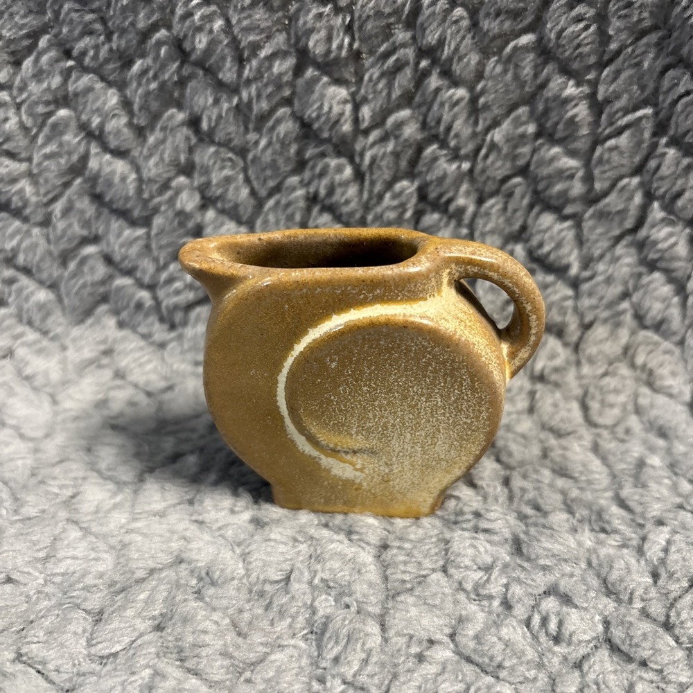 Vintage Frankoma Pottery Prairie Brown Miniature Creamer Ada Clay Oklahoma 2"